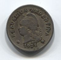 10 сентаво 1921 года Аргентина