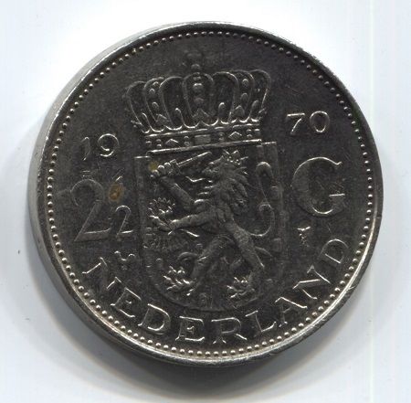 2,5 гульдена 1970 года Нидерланды VF