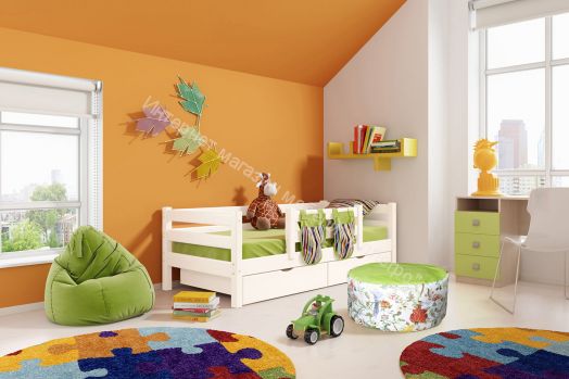 Кровать "Соня" Вариант 4 с защитой по центру (с ящиками)