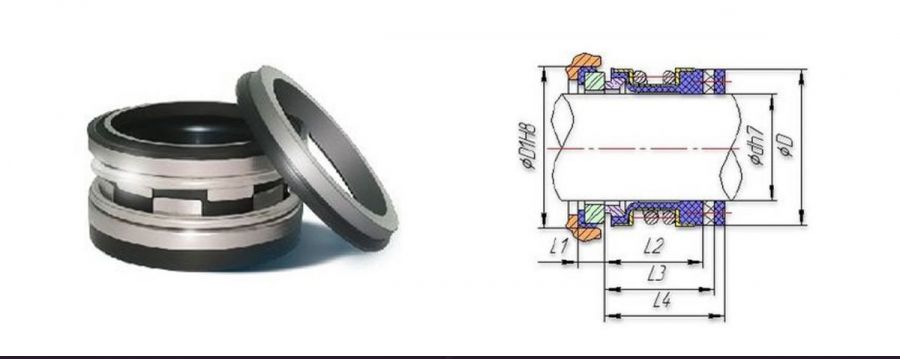 Торцевое уплотнение 2100-25 mm Sic/Sic/Viton L3+