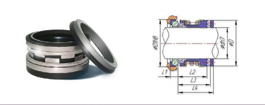 Торцевое уплотнение 2100-25 mm Sic/Sic/Viton L3+