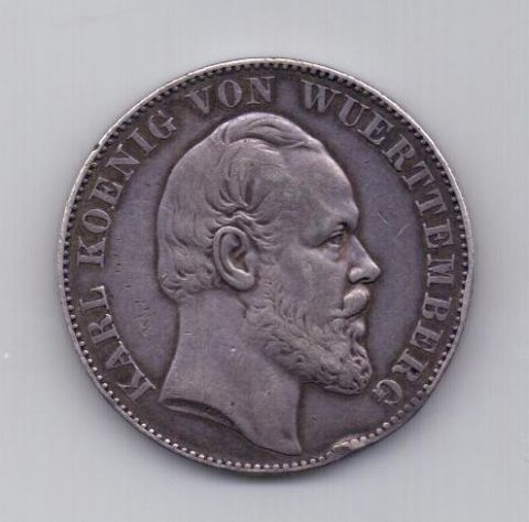1 талер 1871 года Победный Вюртемберг