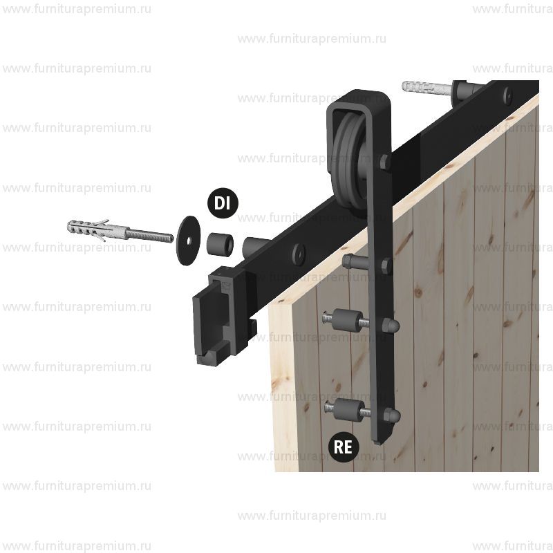 Комплект 5 дистанционных втулок ROC DESIGN для дверей