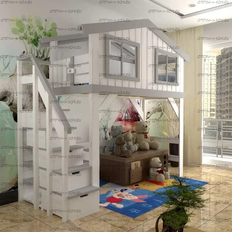 Кровать-чердак Домик Roof №33А