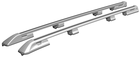 Рейлинги на Volkswagen Multivan/Caravelle/California/ Transporter(2003- ) Normal серебристый пластик