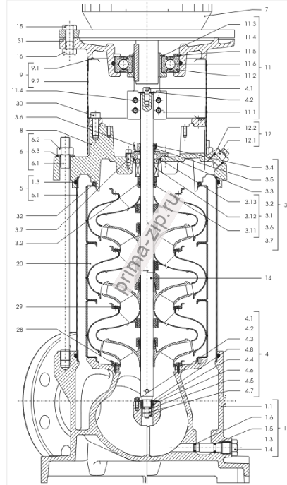 Торцевое уплотнение  картридж.  EPDM O-RING PN16 к-т, 4106350