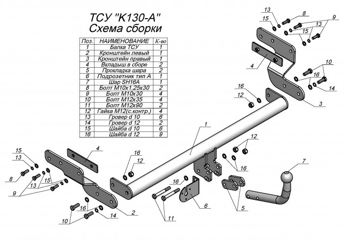 Фаркоп для Kia Ceed хетчбек 2018- без выреза бампера. Нагрузки: 1500/75 кг (без электрики в комплекте)