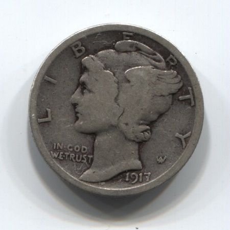 1 дайм (10 центов) 1917 года США