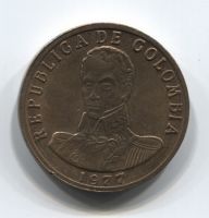 2 песо 1977 года Колумбия