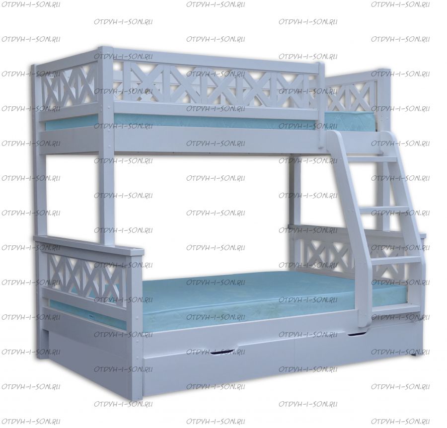 Кровать двухъярусная Ла Мер 2 с ящиками