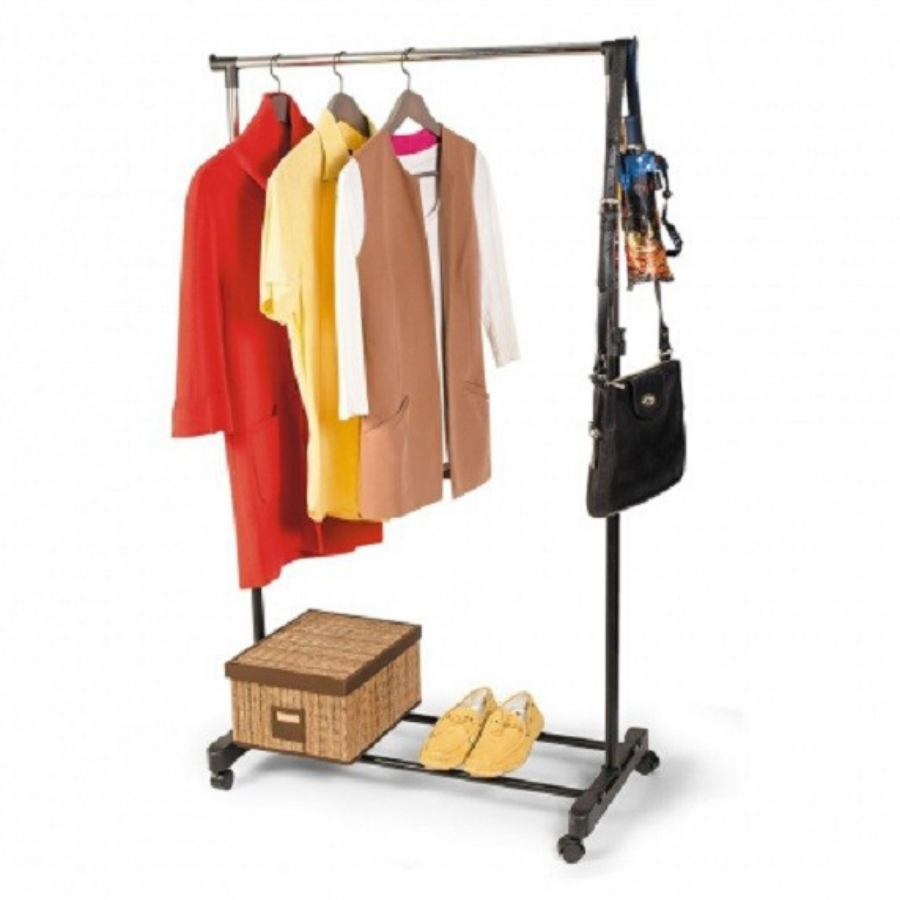 Напольная передвижная стойка для одежды SINGLE-POLE TELESCOPIC CLOTHES RACK