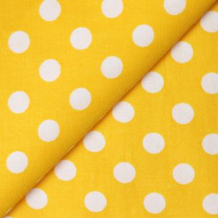 Ткань Белый горошек на жёлтом 50х40см