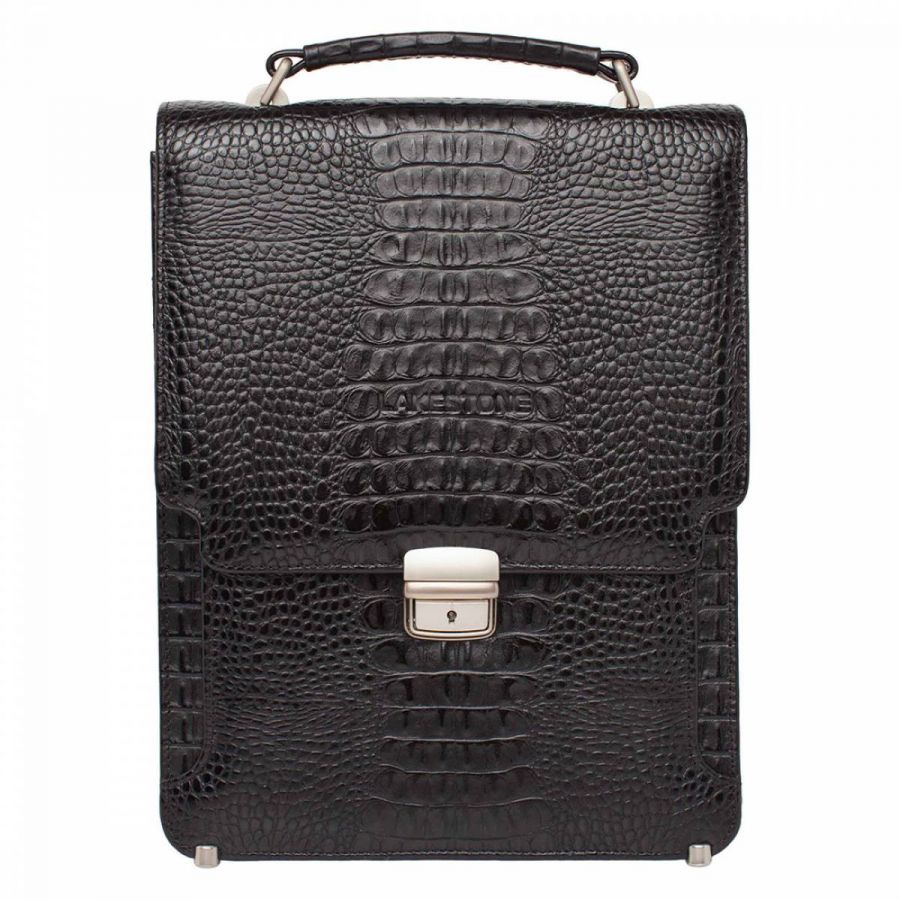 Мужской портфель Lakestone Gilbert Black Caiman