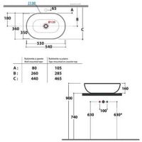 схема раковины Globo T-Edge B6O54