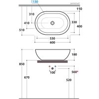 схема раковины Globo Concept 60