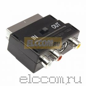 Переходник SCART - 3 RCA+SVHS ( с переключателем) REXANT