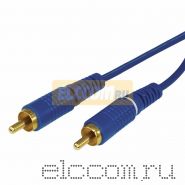 Шнур 2x2 RCA 3 м синий gold REXANT