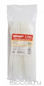 Хомут nylon 5.0 х 200 мм 100 шт белый REXANT