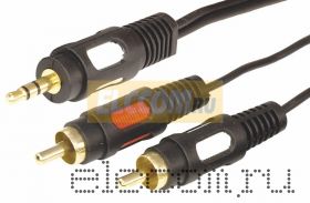 Шнур 3.5 Stereo Plug - 2RCA Plug 3М (GOLD) REXANT