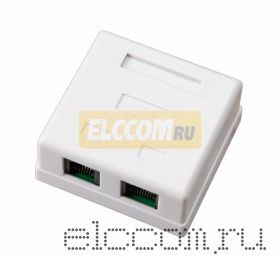 Комбинированная розетка накладная тел. + комп. RJ-11+RJ-45