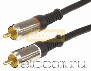 Шнур 2RCA Plug - 2RCA Plug 2М (GOLD) - металл REXANT