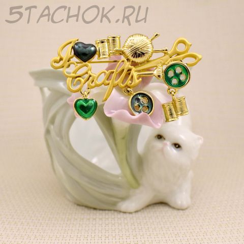 Брошь "Я люблю рукоделие" (Danecraft, США)