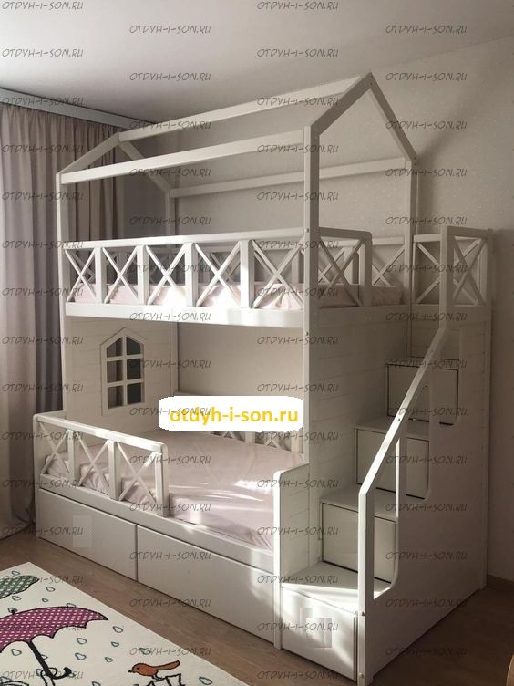 Двухъярусная кровать домик Standard №17