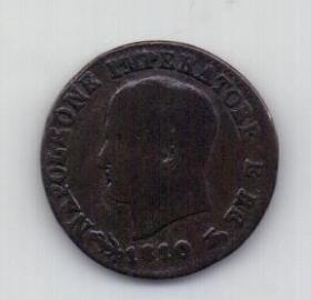 1 чентезимо 1810 года Редкий год Наполеон I Италия Франция