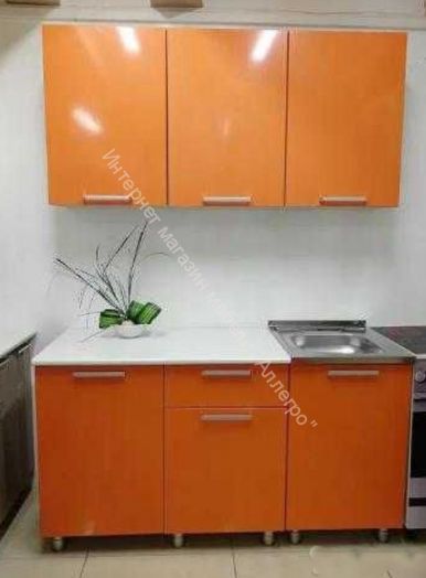 Кухонный гарнитур "Блёстки оранж" 1500 мм