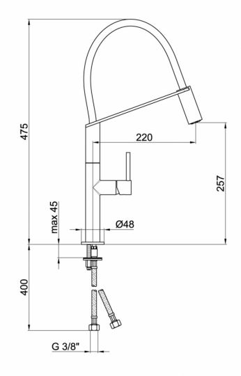 Смеситель для кухни Webert Aria OB920602015 ФОТО