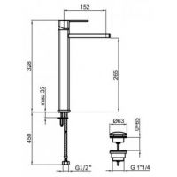 Смеситель для раковины Webert Azeta New AA830402015 схема 4