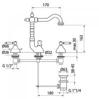 Смеситель для раковины Webert Dorian DO750202065 схема 2