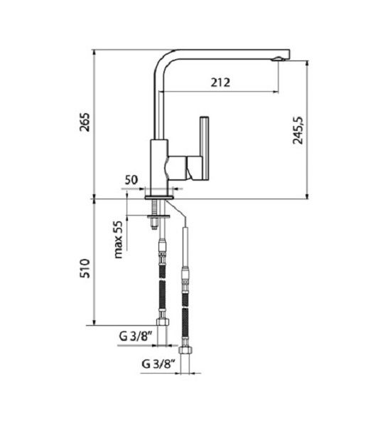 Смеситель для кухни Webert Kitchen Keo KE920302015 схема 2