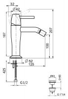 Смеситель для биде Webert Opera Moderna OE840102560 схема 2