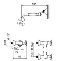 Смеситель для душа Webert Ottocento OT760101065 схема 2