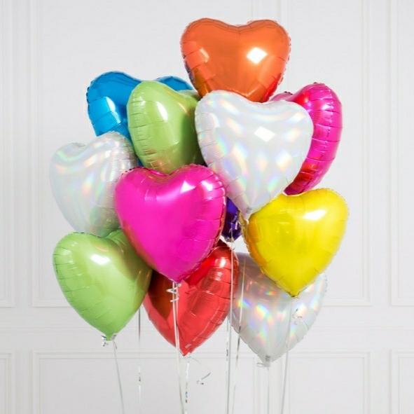 Фольгированные шары "Сердце" микс