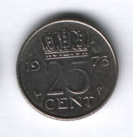 25 центов 1973 года Нидерланды