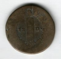 12 денье 1791-1793 г. Т, Франция