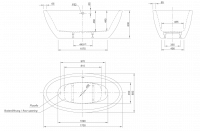 Ванна акриловая Knief Loom XS 0100-058-06 170х85 схема 2