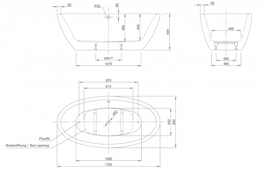 Ванна акриловая Knief Loom XS 0100-058-06 170х85 ФОТО