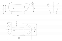 Ванна акриловая Knief Slipper 0100-064-01 151 схема 2