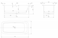 Ванна из искусственного камня Knief Glam 0600-081-02 170х80 схема 2