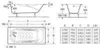 Чугунная ванна Roca Haiti 2000 2330G000R схема 3