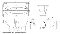 Ванна квариловая Villeroy&Boch Oberon 190x90 UBQ199OBE2V-01 схема 2