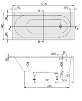 Ванна квариловая Villeroy&Boch Oberon UBQ177OBE2V-RW схема 2