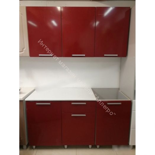 Кухонный гарнитур "Блёстки Гранат" 1500 мм