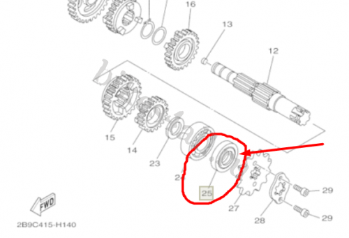 Сальник ведущей звезды YBR 125