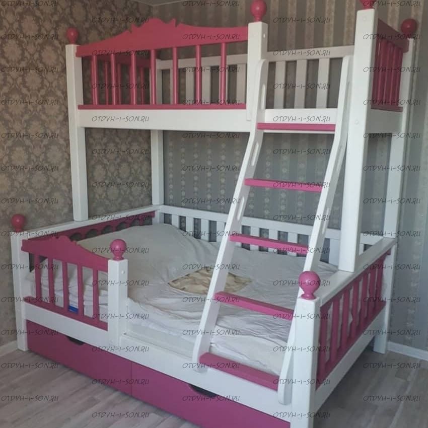 Кровать двухъярусная Лейла №11 с ящиками