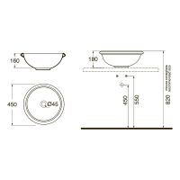 Раковина Azzurra Jubilaeum JULA04818000/(JUB45/APP bi) 45 x 45 схема 1 Раковина Azzurra Jubilaeum JULA04818000/(JUB45/APP bi) 45 x 45 схема 1