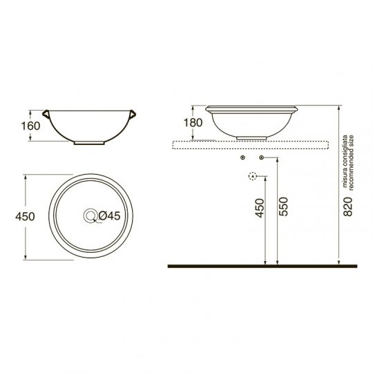 Раковина Azzurra Jubilaeum JULA04818000/(JUB45/APP bi) 45 x 45 схема 1 Раковина Azzurra Jubilaeum JULA04818000/(JUB45/APP bi) 45 x 45 схема 1